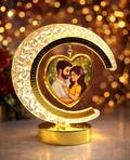 Moon Shape Crystal Photo Frame with LED