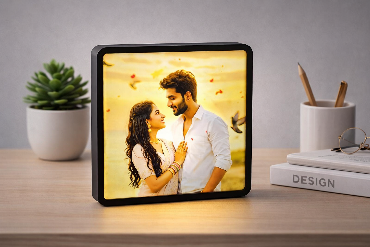 Personalized Plug-In LED Photo Frame Night Light